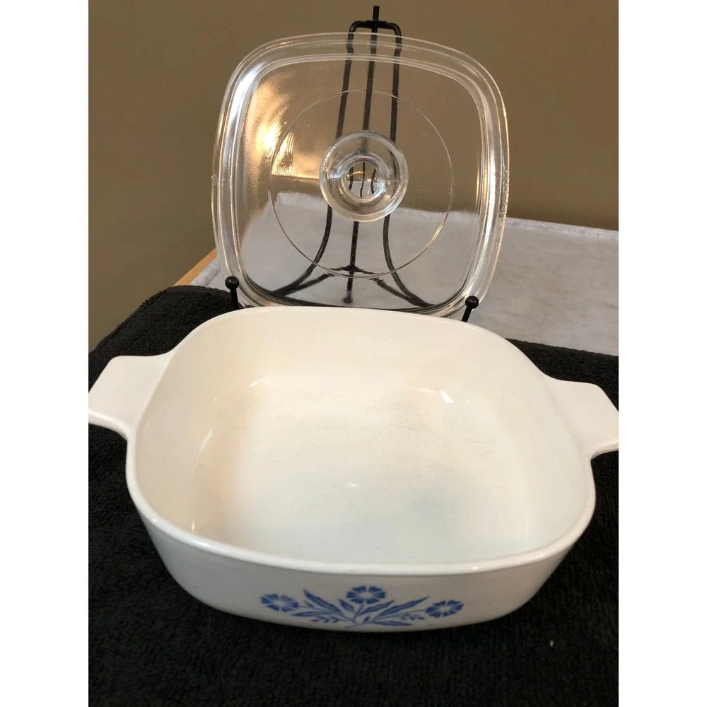 RARE 1960s VTG CORNING WARE Starburst 1 Qt Casserole Dish C-21 Blue Cornflower